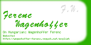 ferenc wagenhoffer business card